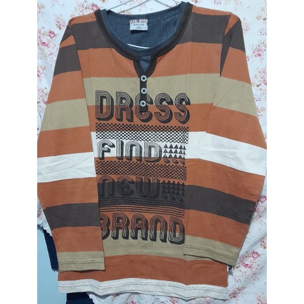 Preloved Kaos Salur Coklat Branded by Adriano