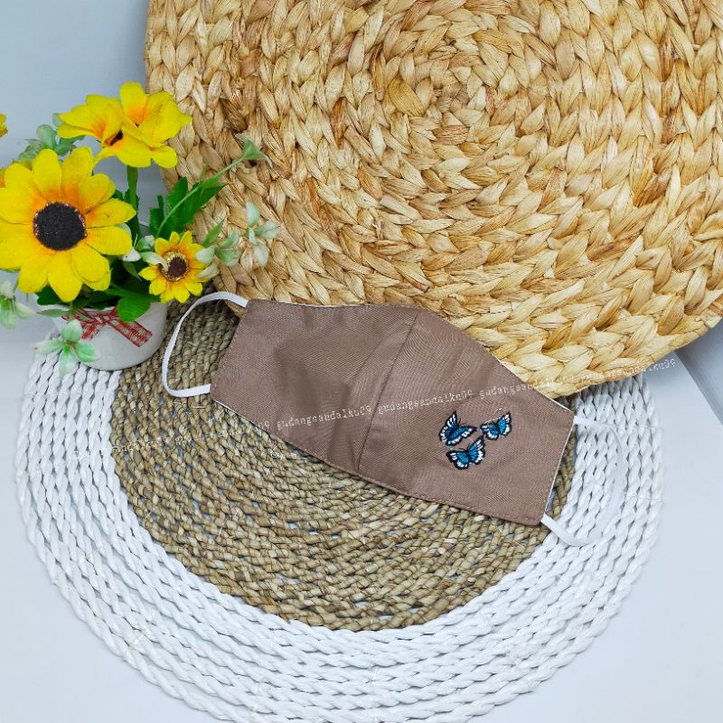 Masker kain bordir Masker kain lucu Masker motif Masker katun yg bagus yang bisa dicuci