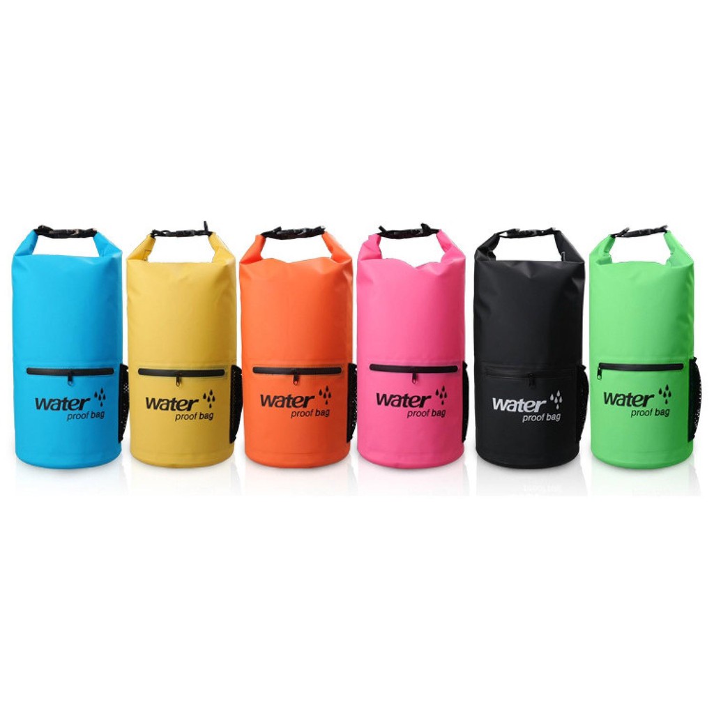 Best Seller ! Outdoor Waterproof Bucket Dry Bag 10 Liter with Extra Pocket - OB-104