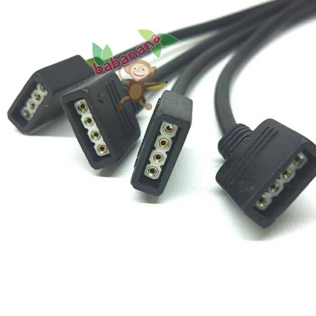 Kabel RGB Splitter 1 to 4 Female 4 pin hitam