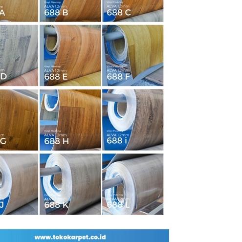 ♦ Vinyl Lantai Roll Alva Motif Kayu Tebal 1,2mm ➱