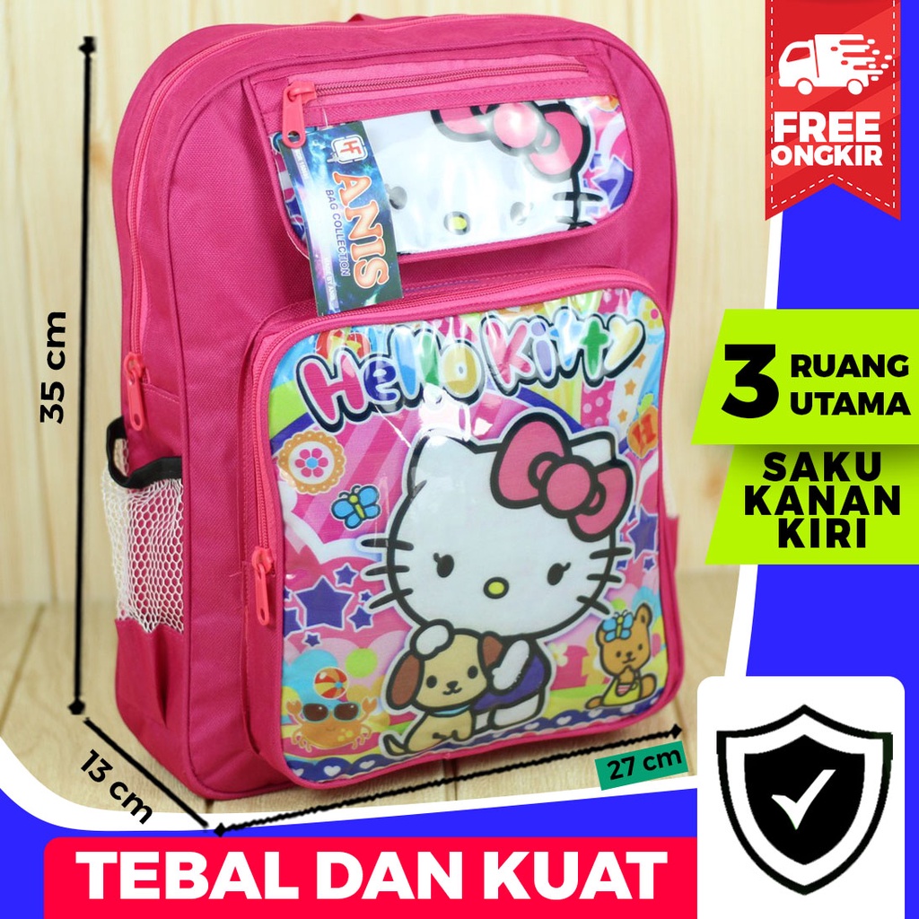 Tas Ransel Anak Keplek Hello Kitty Pink Tas Sekolah Anak Perempuan Fashion Kids Karakter Lucu Trendy