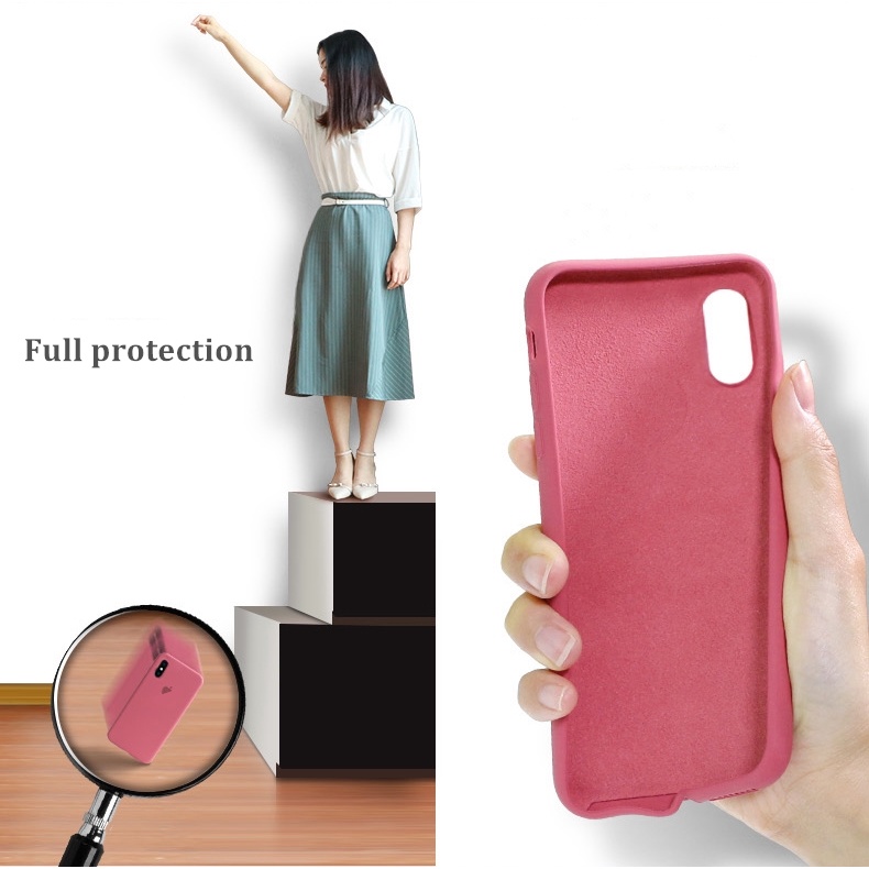 Liquid TPU Case untuk iPhone 7 Plus 8 Plus 11 Pro Max Flocking Layer Inner