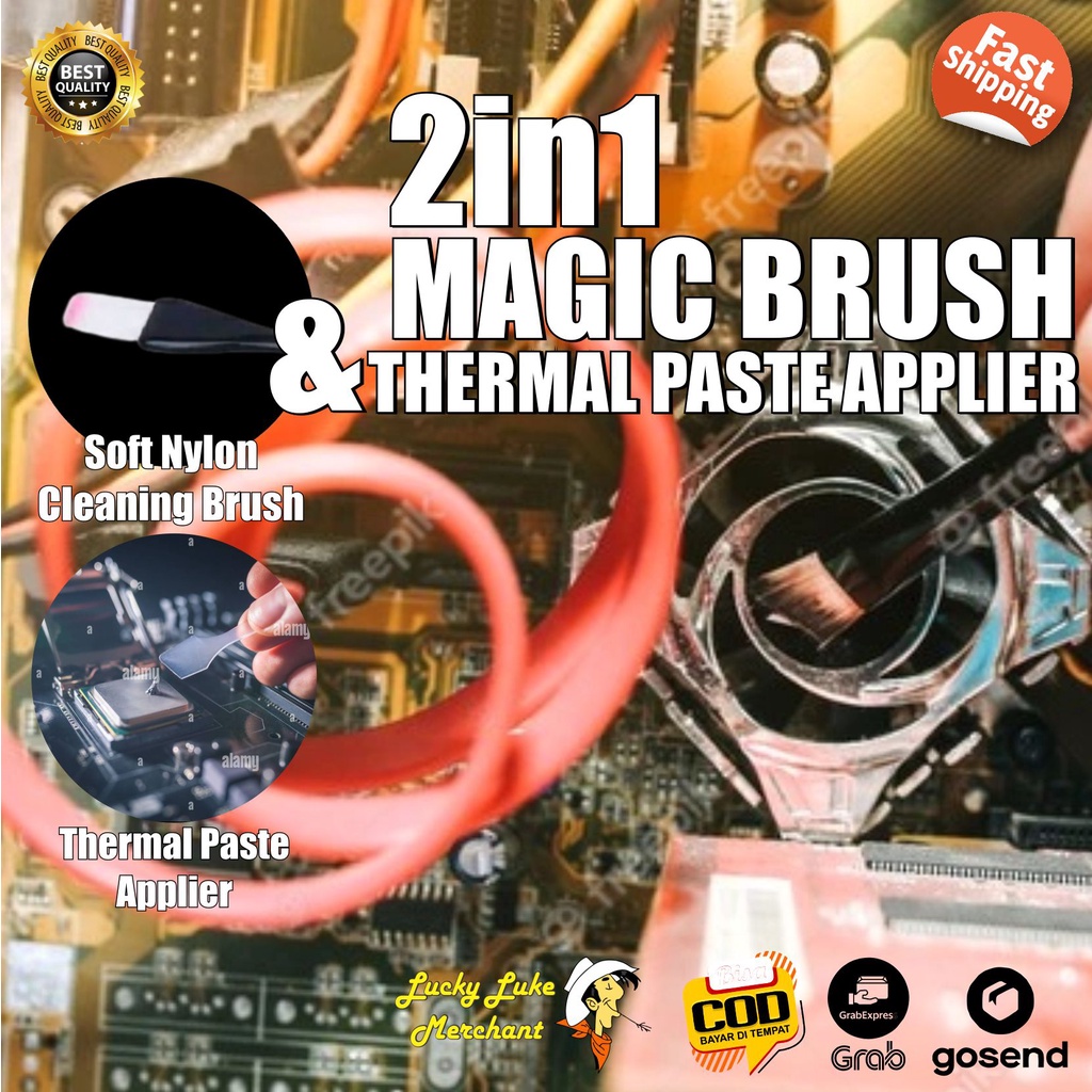 Thermal Paste Applier 2in1 With Magic Brush Pembersih Komponen PC Laptop Komputer Motherbord VGA