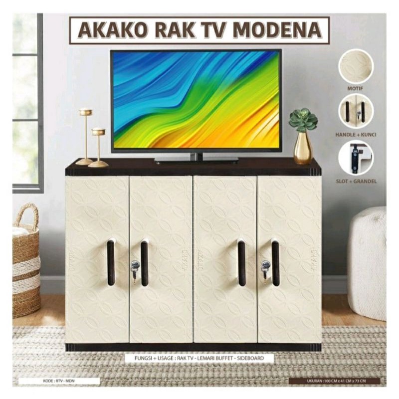 Bufet tv plastik rak tv meja tv Modena akako