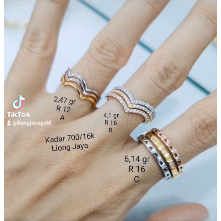 Cincin Emas Kombinasi 3 warna