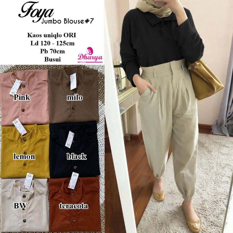 Foya jumbo blouse #7 kaos uniqlo ori busui dharya hijab
