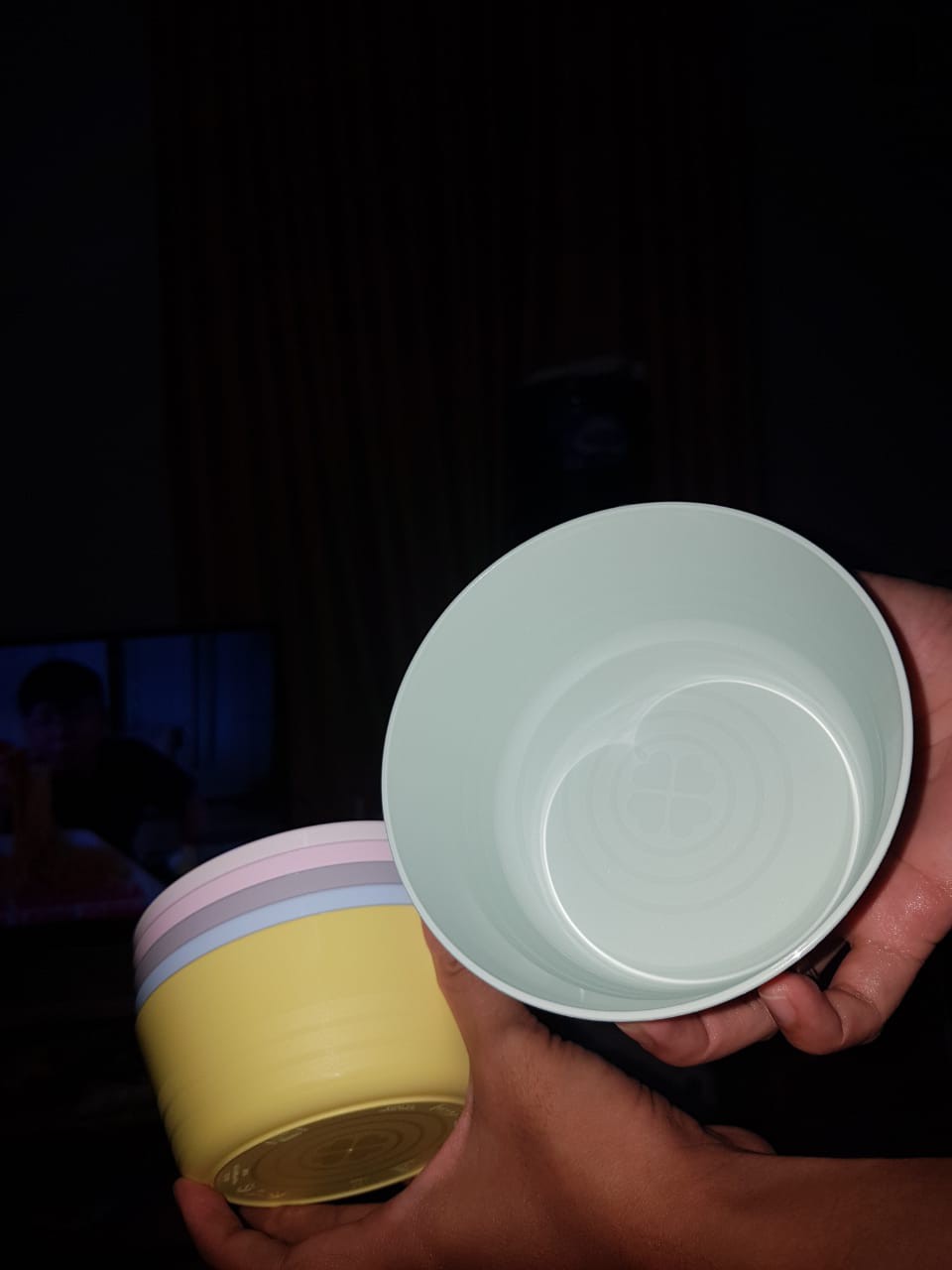 Mangkuk Palstik Beraneka Warna Campuran Warna Pastel 6pcs Ka314