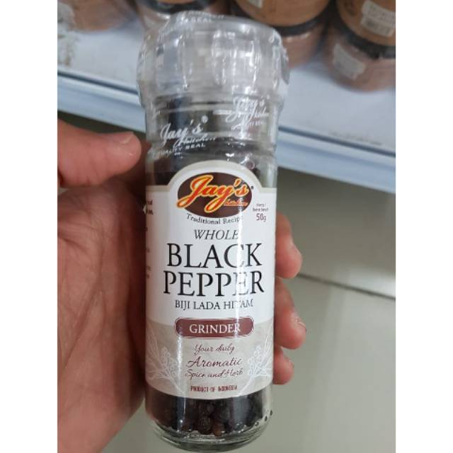 

50 gr JAYS WHOLE BLACK PEPPER GRINDER (MERICA HITAM DENGAN GRINDER)