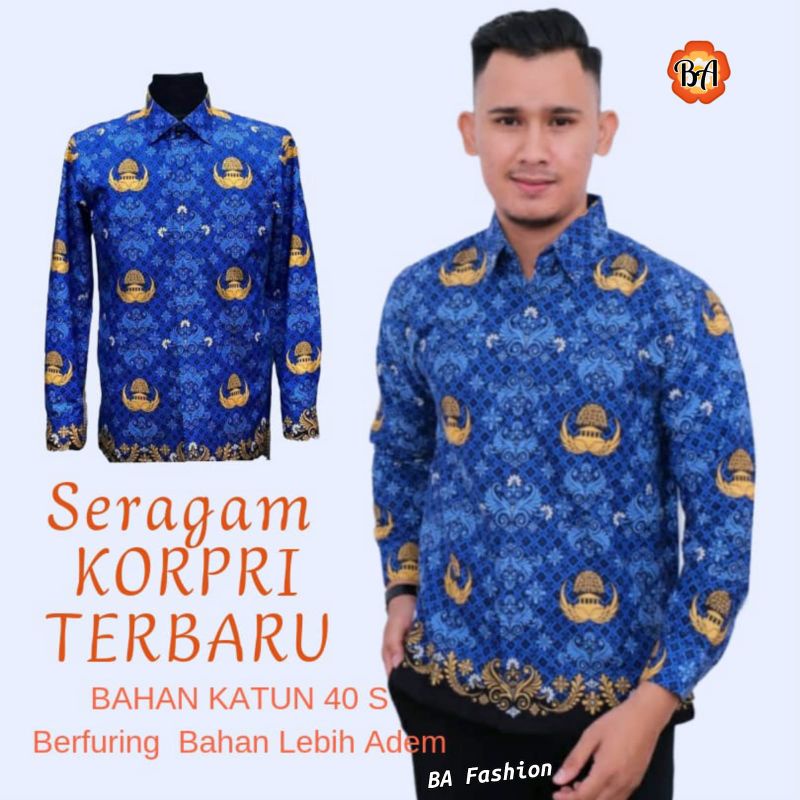 KEMEJA BATIK/SERAGAM KORPRI TERBARU PEREMPUAN DAN LAKI LAKI/BATIK HALUS FULL FURING