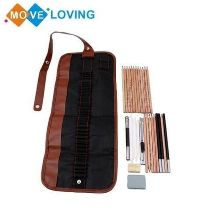 Set Pensil Sketch Sketsa 29pcs Dengan Pouch