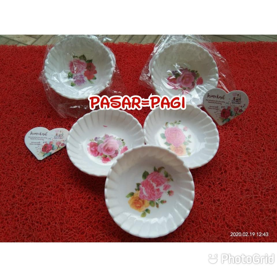 Souvenir Mangkok Ceper Sambal Melamin Kemasan Plastik Pernikahan Mangkuk ISI 50PCS