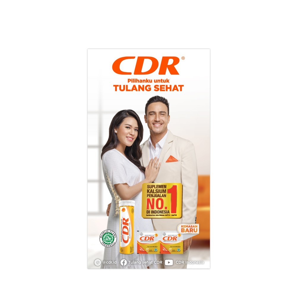 CDR Suplemen Kalsium Rasa Jeruk 30 Tablet - Paket Bulanan