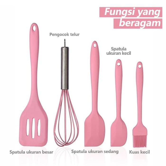 Kitchen Tool Teflon set 5 pcs Peralatan Masak Serbaguna Spatula