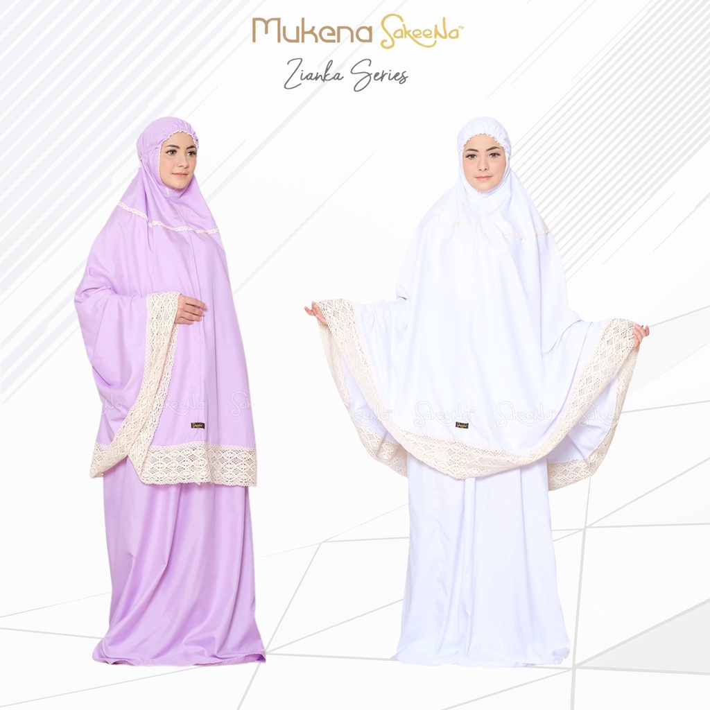 Mukena Katun Polos Premium Renda Traveling Dewasa Zianka Series SakeeNa