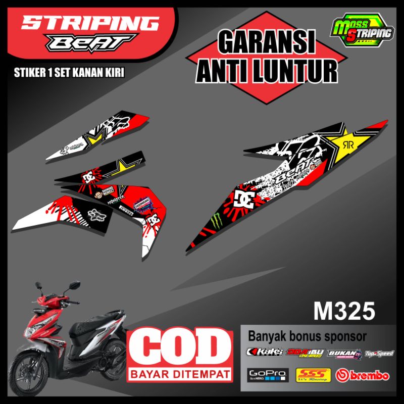 STIKER STICKER STRIPING BEAT ESP STREET FI RACING 2016 2017 2018 2019 - stiker motor honda beat esp 