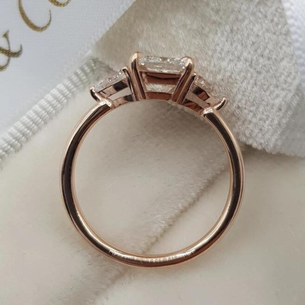 Cincin Berlian Wanita Emas Mawar Perhiasan Fashion Kristal Baja Titanium Cincin Kawin Rings