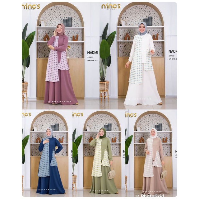 Naomi Dress NR-G-YR-0027 Ori by Ninos Design / Dress Syari / Gamis Syari / Baju Pesta / Dress Muslim