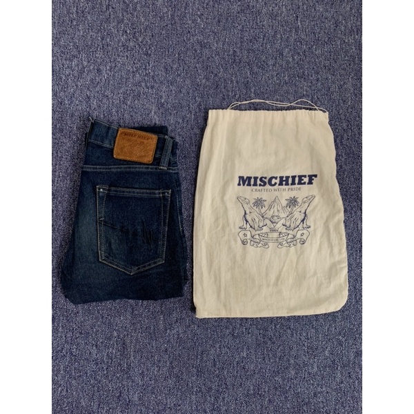 celana denim pants mischief indigo blue jeans original second