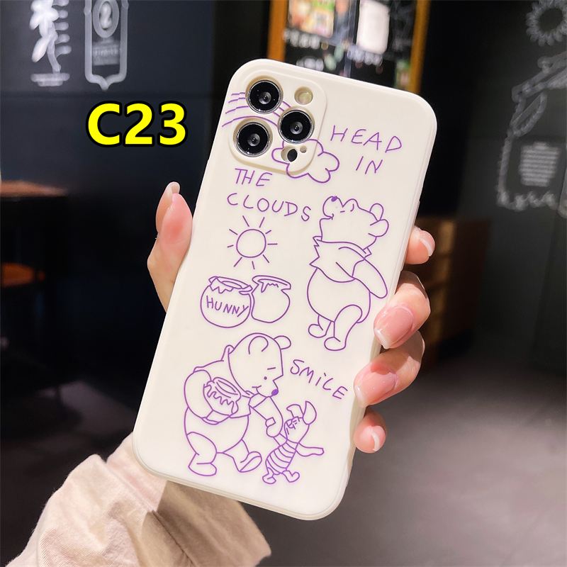 Soft Case OPPO A54 A7 A3S A5 2020 A5S A15 A93 A94 A53 2020 A12 A92 A31 A9 2020 Reno 4 Lite Reno 4 F Reno 5 5F Find X3Lite A15S F17 F19 PRO A33 2020 A11K A12S A11 A1K A52 A7 A91 A32 A12E A72 A53S Realme C15 C12 C11 Lucu Winnie the Pooh Straight Cube Cover-#C23