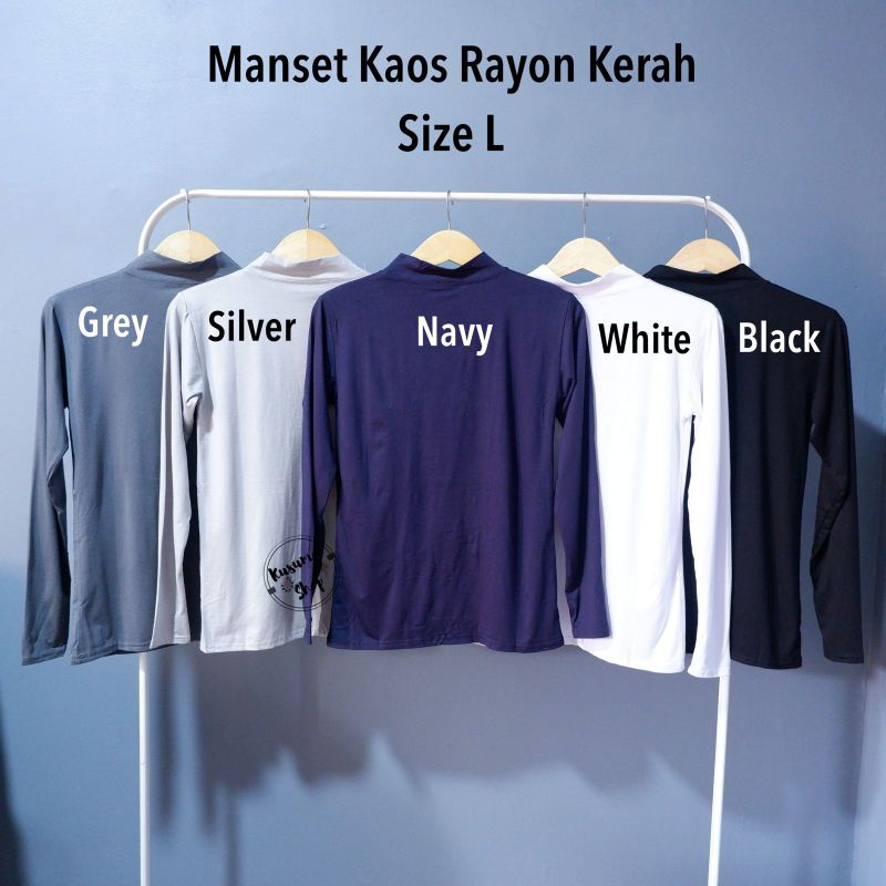 Manset Kaos Rayon Kerah size L Lingkar dada 76cm