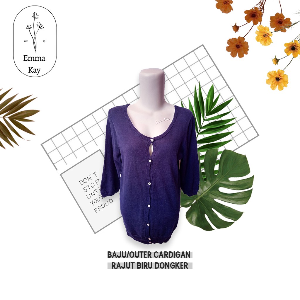LB04 BAJU/OUTER CARDIGAN RAJUT BIRU DONGKER
