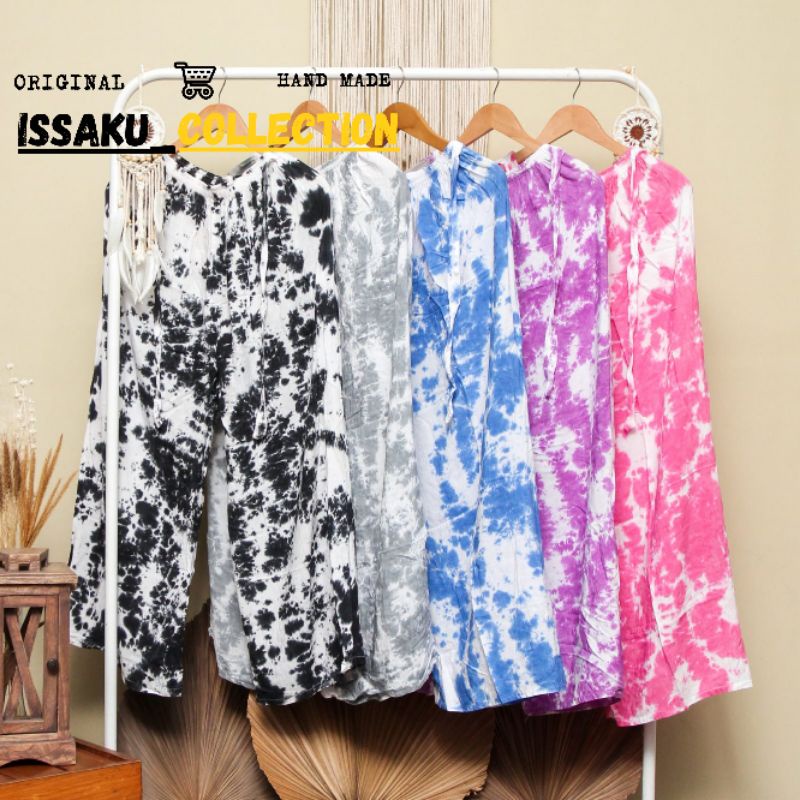 Celana Kulot Rayon Jumbo Wanita Daily Motif Tiedye Smoke