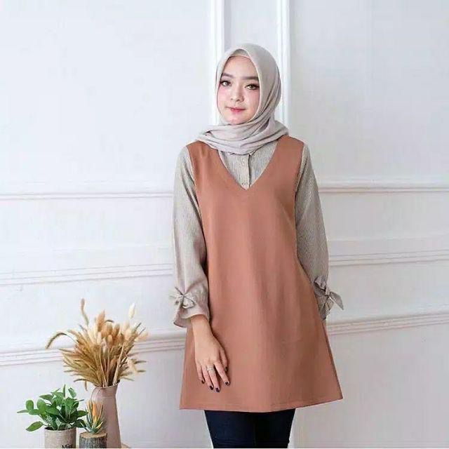 Selina tunik | ATASAN MUSLIM WANITA R_PROJECT | SIZE JUMBO 5L XXXL XXL XL L M S