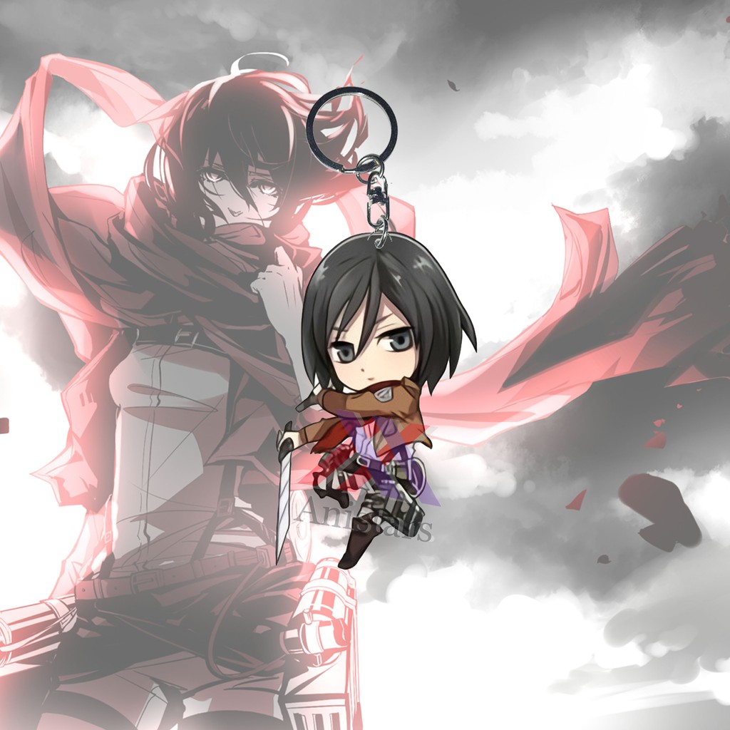 Gantungan Kunci Anime Attack on Titan Mikasa Ackerman Ganci Anime  - Key Chain - Keychain