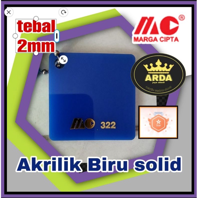 Akrilik 2mm biru / Akrilik biru solid 2mm marga cipta/ akrilik custom lembaran