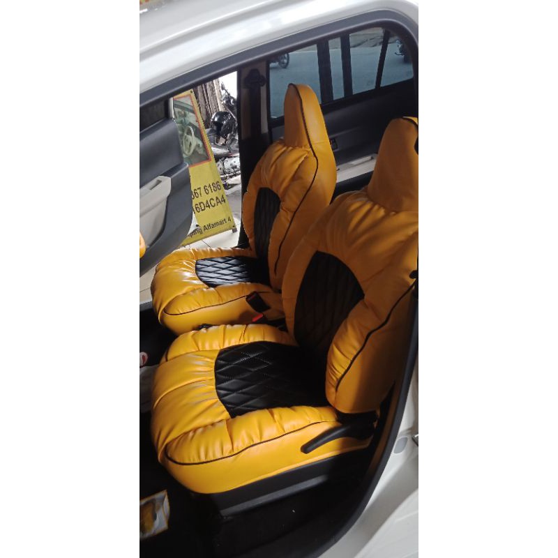 sarung/ cover jok mobil calya ,mobilio ,datsun 3 baris dan sigra bahan Cherokee