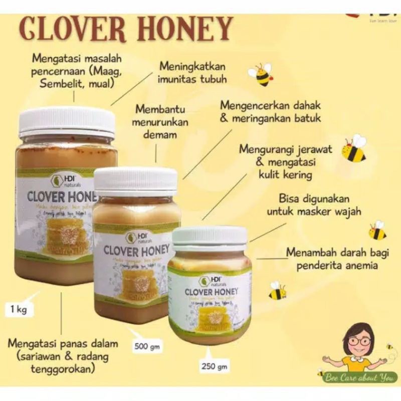 clover honey 250 gr segel original HDI