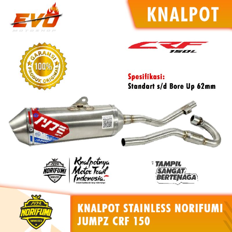 KNALPOT CRF 150 STAINLESE JUMPZ NORIFUMI