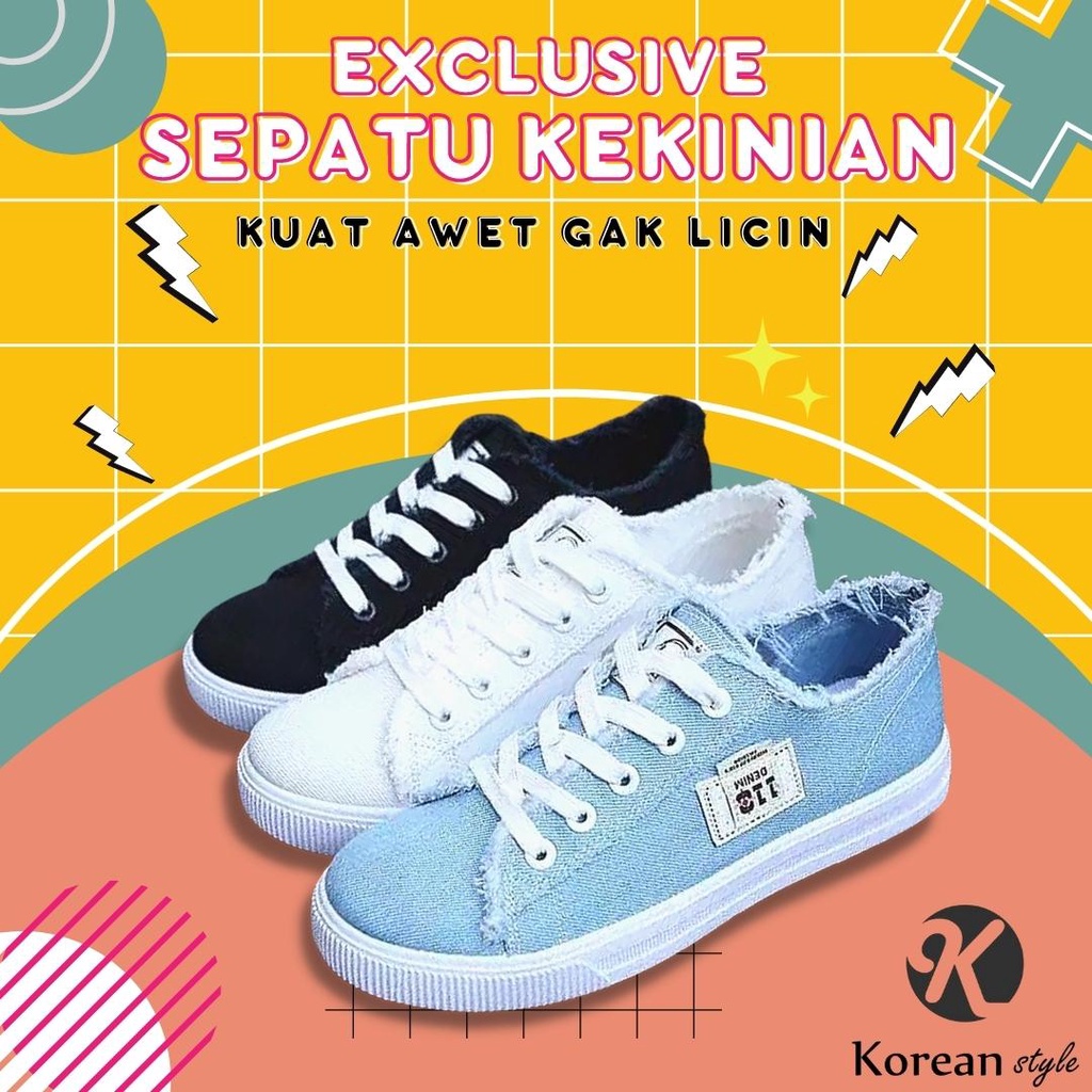 Sepatu Sneakers Wanita Kekinian Terbaru Korean Style Sport Running Olahraga Santai Spatu Snekers Cew