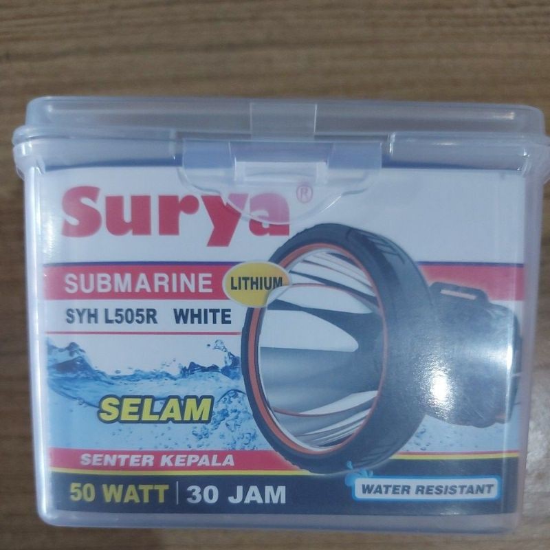 SENTER KEPALA SELAM 50W SURYA. CAHAYA PUTIH