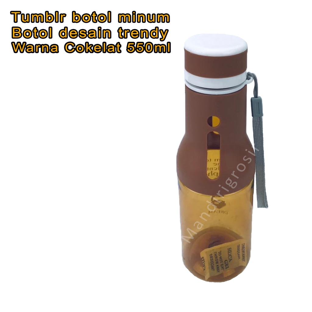 desain trendy * Botol minum * Bening Cokelat * 550ml