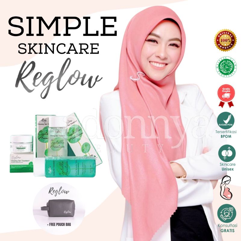 PAKET REGLOW SERIES Skincare Original Perawatan Pemutih Wajah Glowing Bpom Ampuh Free Pouch-1