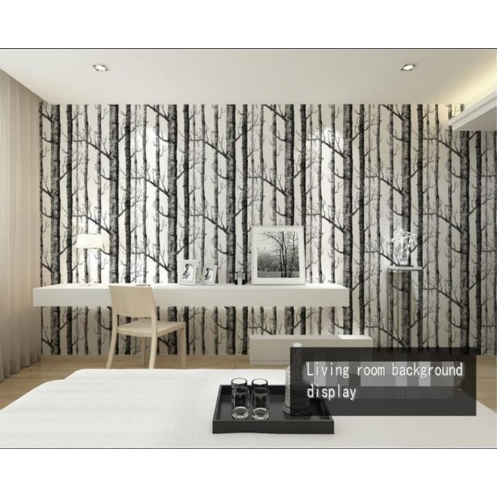 Wallpaper Dinding Batang Pohon Hitam 10m x 45cm