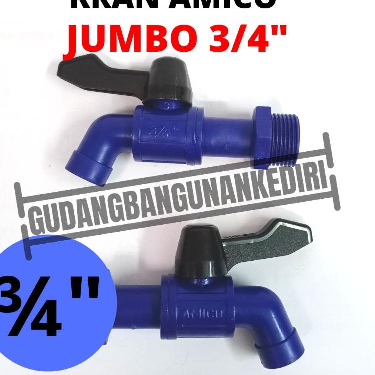➣ Kran Amico body besar 3/4" | keran air amico body besar | Kran PVC Amico jumbo | kran tembok amico