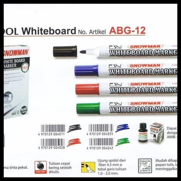 

SNOWMAN White Boardmarker ABG-12 (Kemasan BARU)