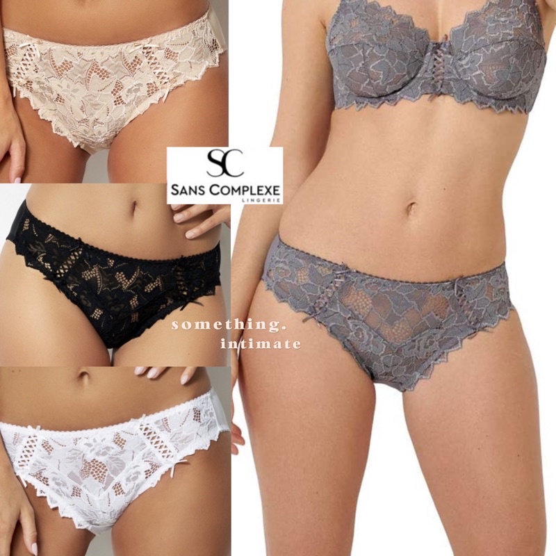 Sans Complexe ARUM Mid Rise Embroidered Lace Panty Size S M L XL Big Size Jumbo CD Besar Import / Ce