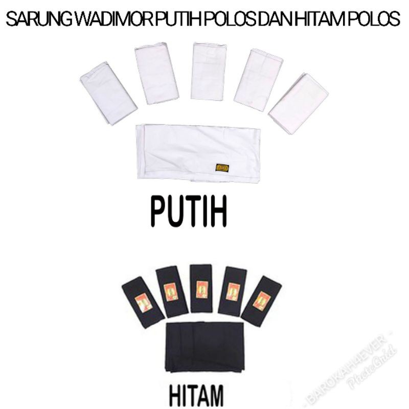 Asli Sarung Tenun Wadimor Putih Polos dan Hitam Polos