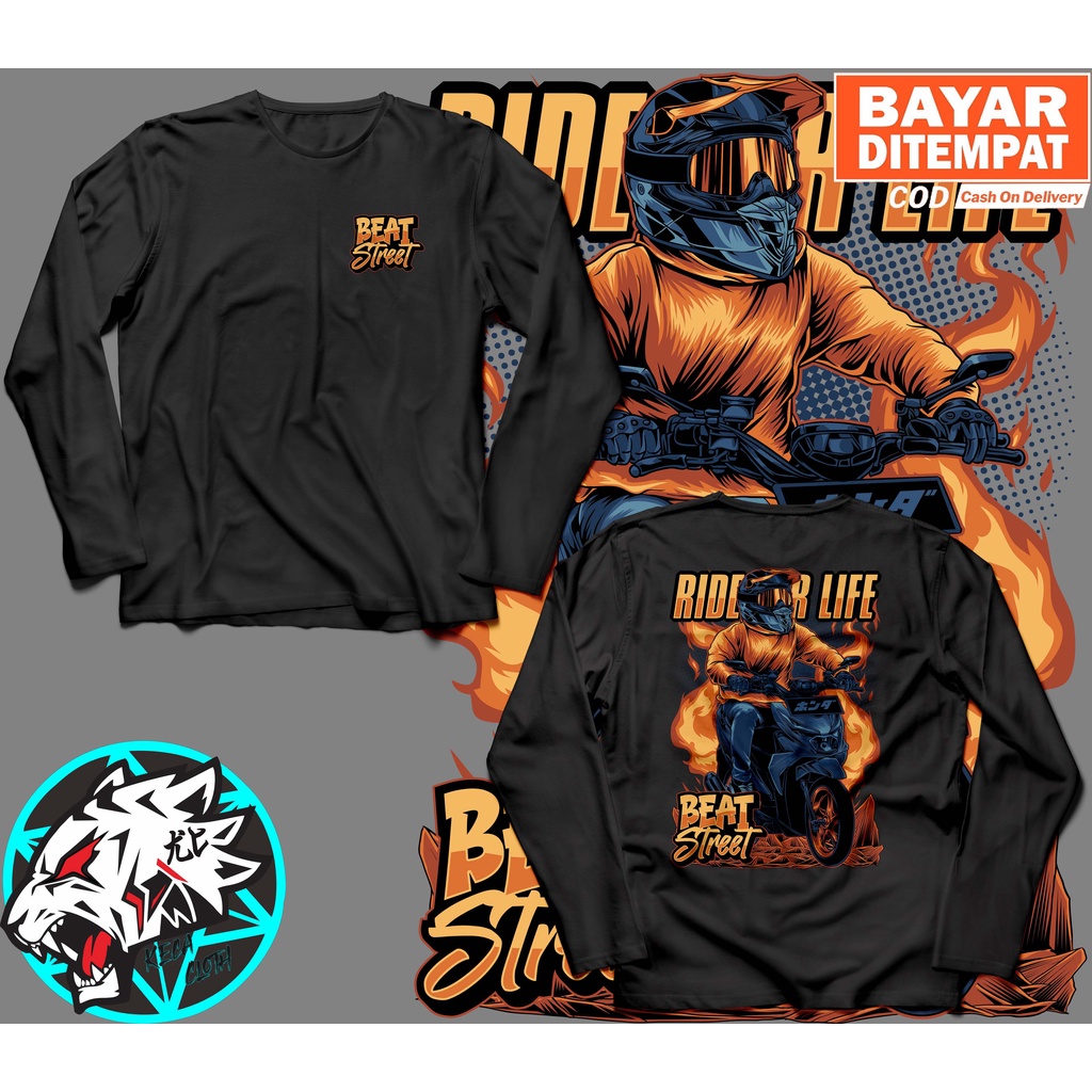 KAOS LENGAN PANJANG HONDA BEAT STREET RIDER SERIES BIG SIZE JUMBO KAOS BEAT STREET PRIA WANITA