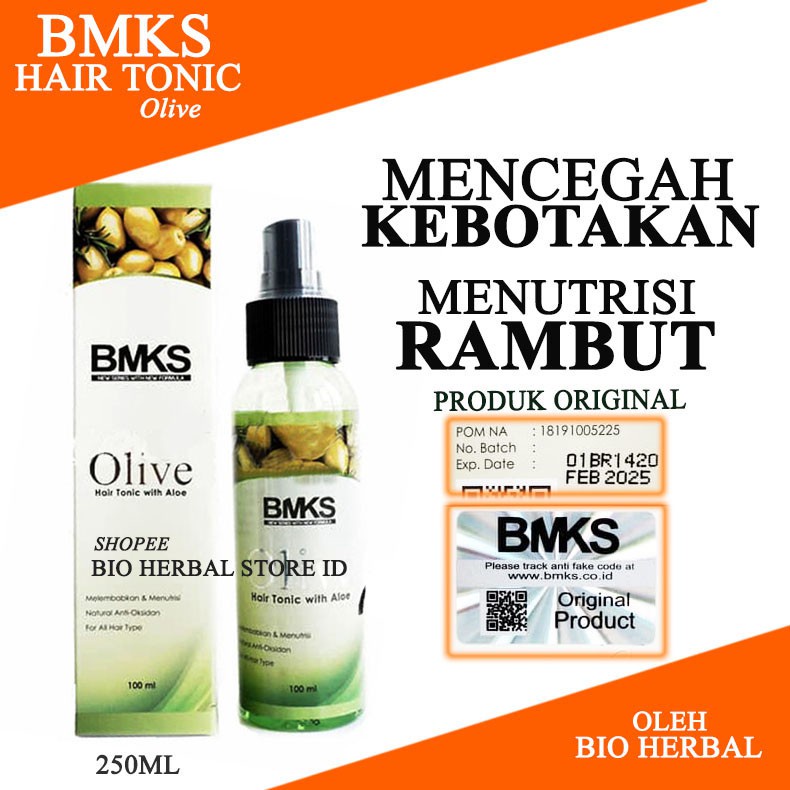 [ORI] Tonic Penyubur Perangsang Rambut Mencegah &amp; Mengurangi Rambut Rontok Rapuh &amp; Kusam | BMKS Olive Tonic 100ml BPOM Original