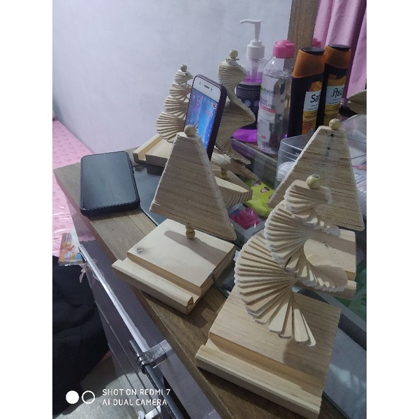 Stand hp kayu holder hp unik