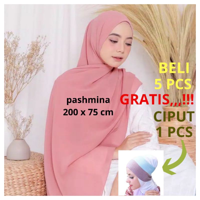 Hijab Jilbab pashmina diamond 200x75cm panjang Jumbo Neci pasmina