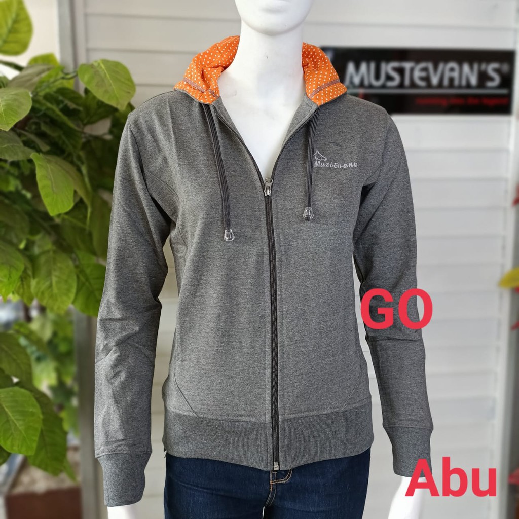 gof MUSTEVANS JAKET WANITA Sweater Polos Katun Jaket Cewek Casual