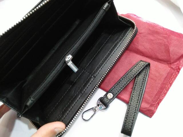 Dompet handbag C resleting kulit emboss import