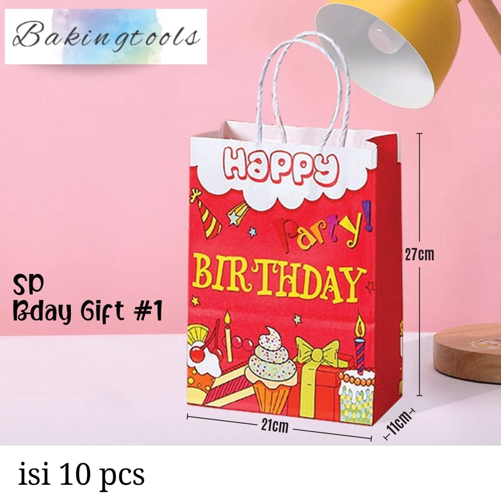 

Paper bag birthday party Red isi 10 pcs