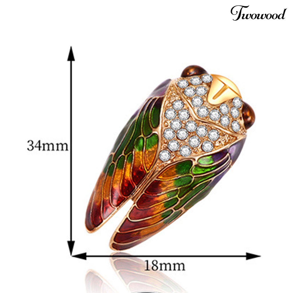 Twowood Collar Pin Fine Workmanship Anti-deform Alloy Exquisite Cicada Shape Coat Brooch Clothes Accessories